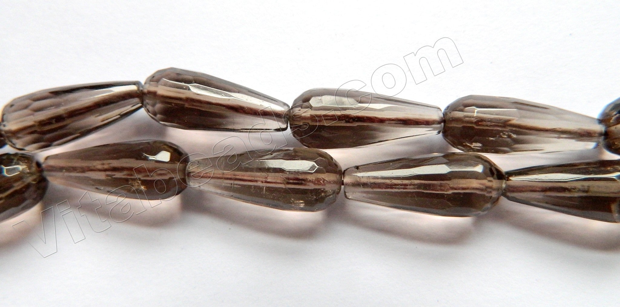 Smoky Topaz Light AA  -  Faceted Drops  16"