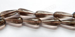 Smoky Topaz Light  AA  -  Faceted Long Drops  16"