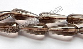 Smoky Topaz Light  AA  -  Faceted Long Drops  16"