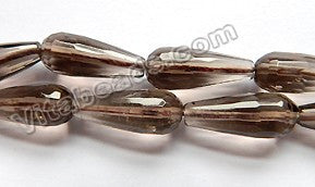 Smoky Topaz Light AA  -  Faceted Drops  16"