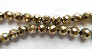 Pyrite Color Hematite  -  Faceted Round 16"
