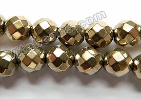 Pyrite Color Hematite  -  Faceted Round 16"