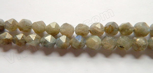 Light Labradorite A  -  Rose Cut Faceted Round Beads  16"