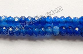 Deep Lapis Jade  -  Small Faceted Rondel  15"