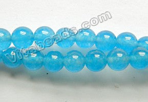 Apatite Blue Jade  -  Smooth Round  16"      6 mm