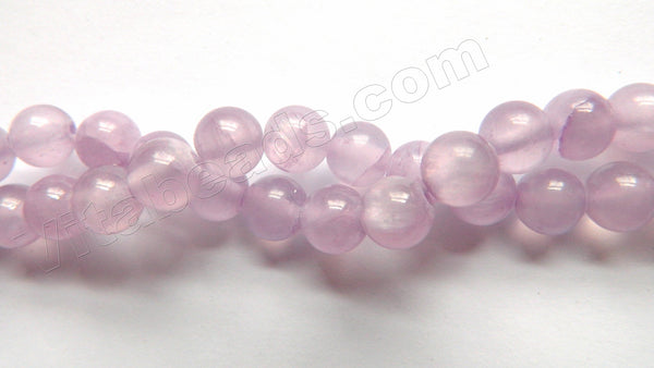 Light Lavender Semi Transparent Jade  -  Smooth Round Beads  16"