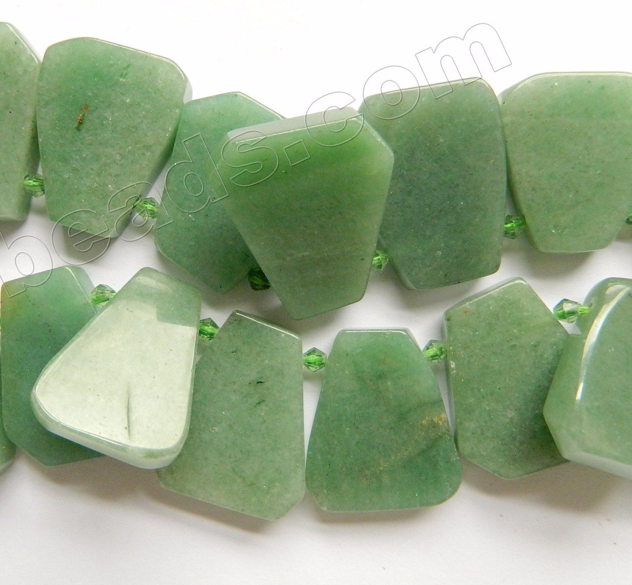 Green Aventurine  -  Graduated Flat Irregular Ladders  16"