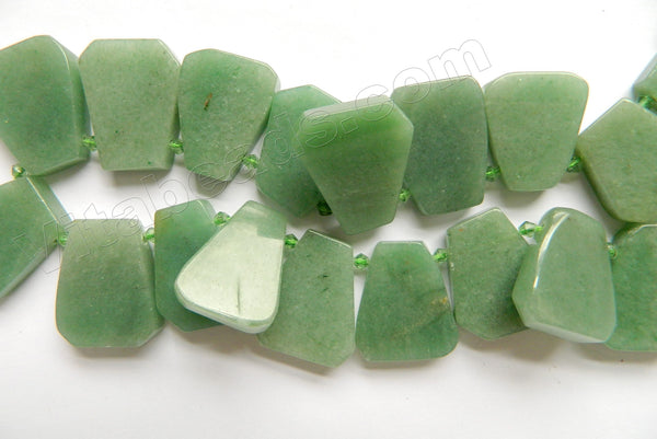 Green Aventurine  -  Graduated Flat Irregular Ladders  16"