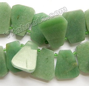 Green Aventurine  -  Graduated Flat Irregular Ladders  16"