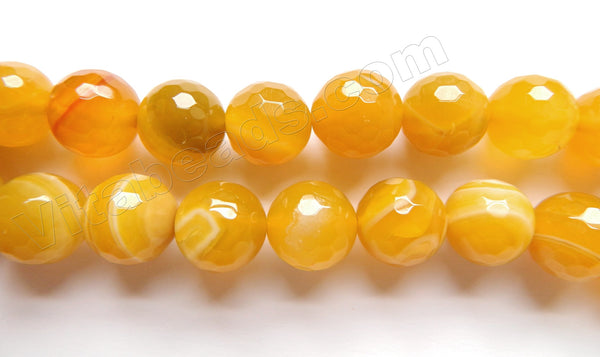 Yellow Botswana Agate  -  Faceted Round  15"