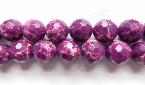 Purple Impression Jasper  -  Faceted Round  15"