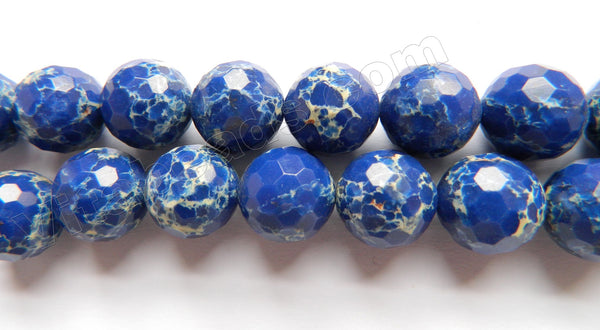 Sapphire Impression Jasper  -  Faceted Round  15"