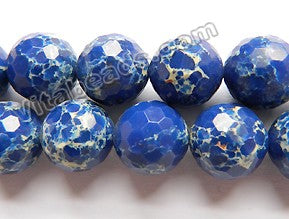 Sapphire Impression Jasper  -  Faceted Round  15"