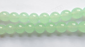 Light Aqua Green Chalcedony Quartz  -  Smooth Round Beads 15"     12 mm