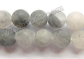 Frosted Grey Quartz  -  Smooth Round  15"