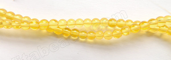 Yellow Crystal Quart  -  Smooth Round   16"      4 mm