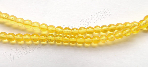 Yellow Crystal Quart  -  Smooth Round   16"      4 mm