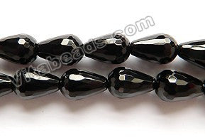 Black Onyx AAA - Faceted Long Drops  16"