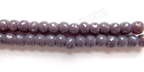 Dark Purple Chalcedony Qtz  -  8x6mm Faceted Drum 9"