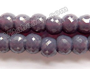 Dark Purple Chalcedony Qtz  -  8x6mm Faceted Drum 9"