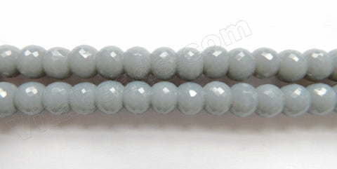 Grey Chalcedony Qtz  -  Faceted Drum 9"    8 x 6 mm