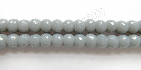 Grey Chalcedony Qtz  -  8x6mm Faceted Drum 9"