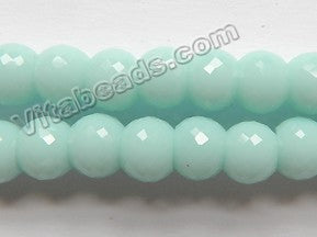 Light Amazonite Qtz  -  Faceted Drum 9"    8 x 6 mm