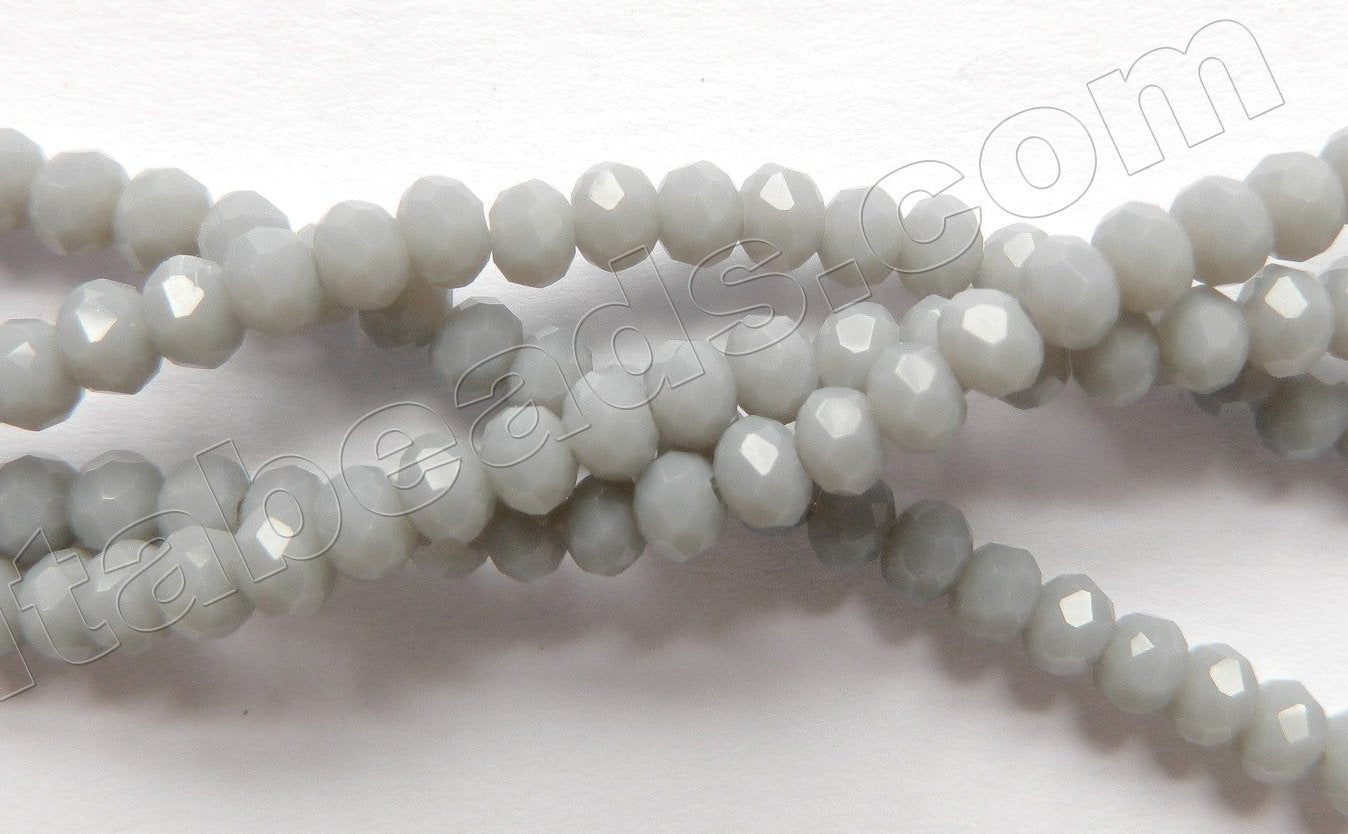 Light Grey Chalcedony Quartz  -  Faceted Rondel  15"