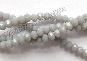 Light Grey Chalcedony Quartz  -  Faceted Rondel  15"