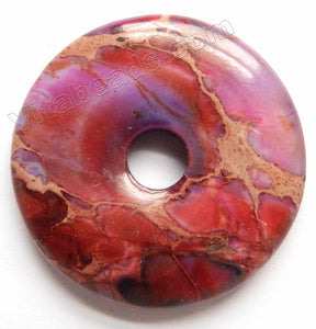 Smooth Pendant - Donut Red Purple Impression Jasper