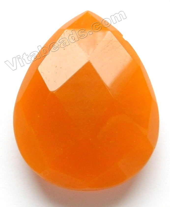 Faceted Pendant - Briolette - Orange Qtz  006