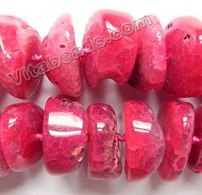 Fuchsia Fire Agate   -  Jumbo Irregular Wheel (one rough side) 8"