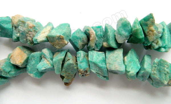 Russian Amazonite Natural AA  -  Center Drilled Rough Nuggets  16"