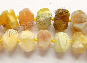 Yellow Opal AA  -  Machine Cut Center Drilled Nuggets 16"