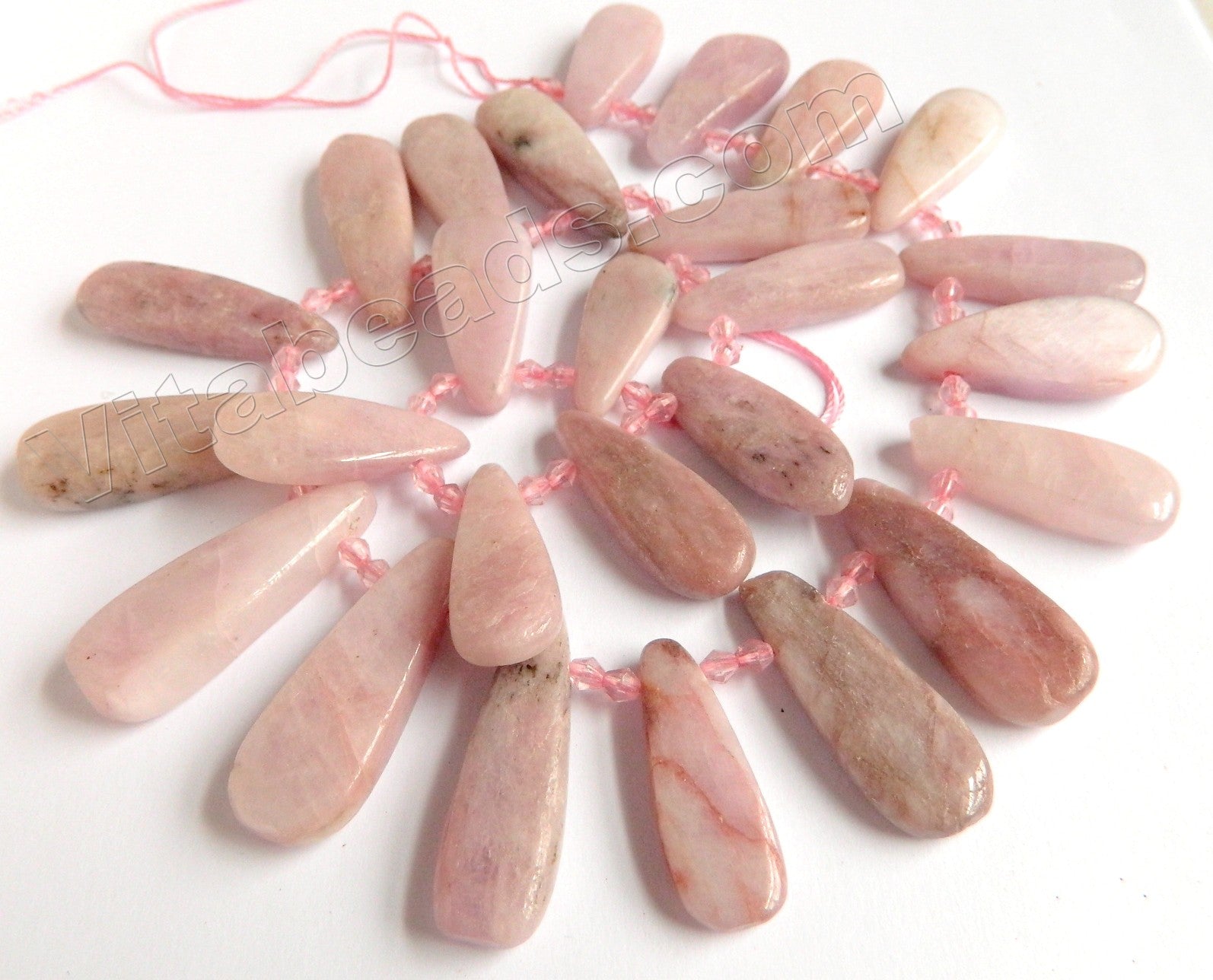 Kunzite Natural A   Graduated Smooth Top Drilled Long Drops 16"