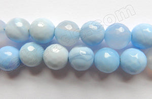 Blue Lace Agate  -  Faceted Round