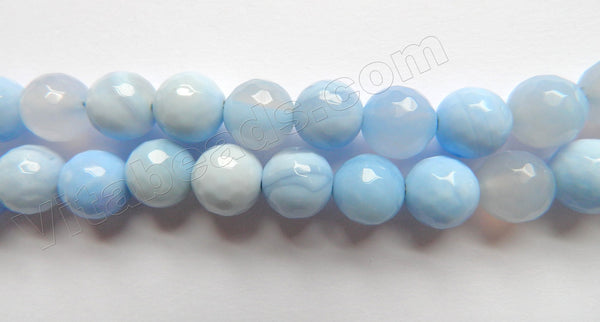Blue Lace Agate  -  Faceted Round