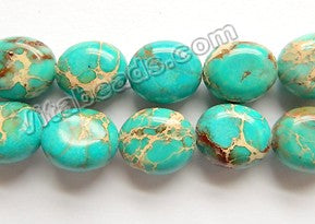 Bright Aqua Impression Jasper A  -  Puff Oval Egg  15"