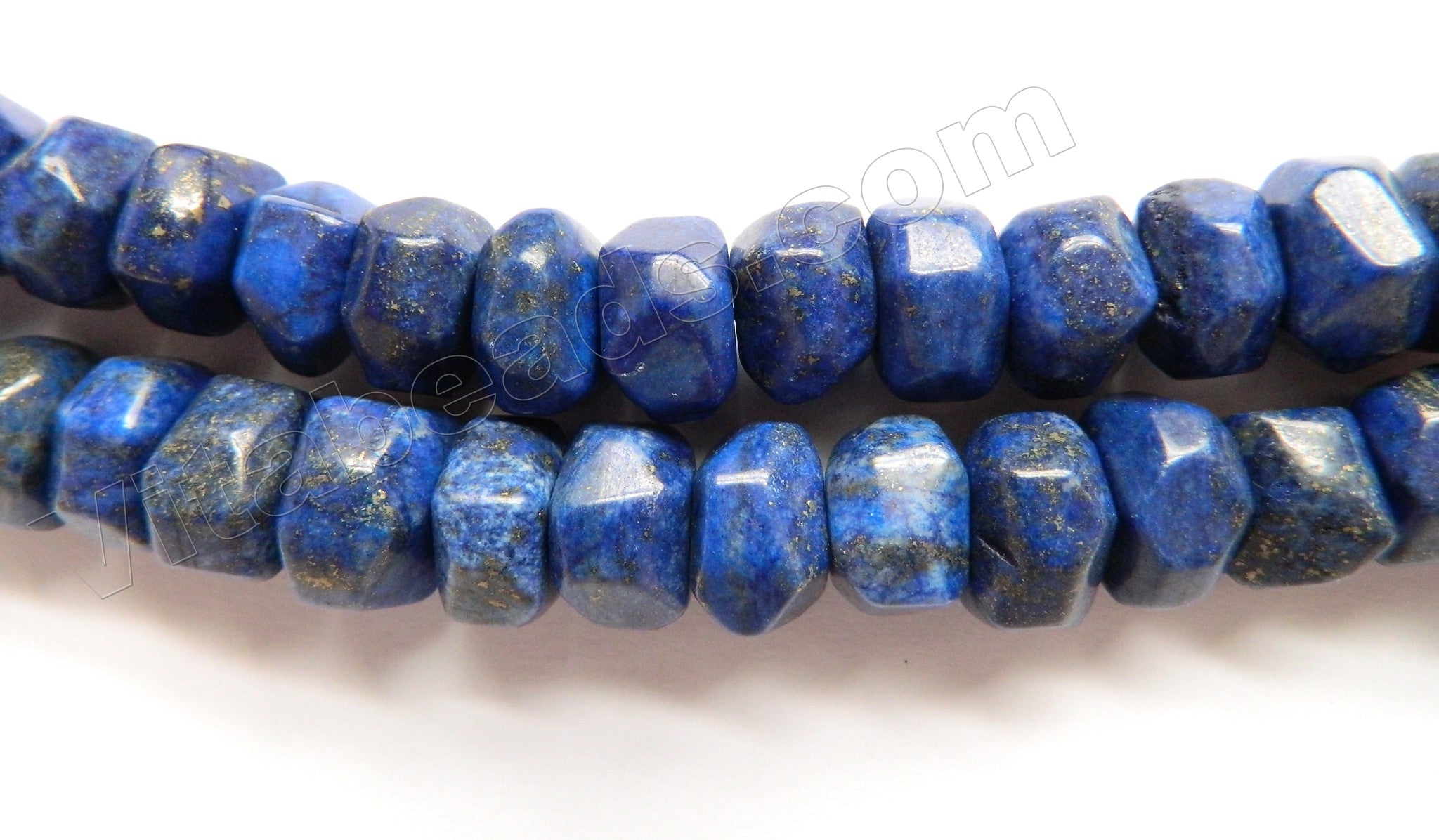 Lapis Lazuli A  -  Big Rose Cut Rondels  16"