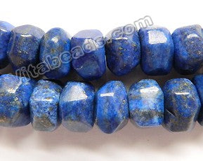 Lapis Lazuli A  -  Big Rose Cut Rondels  16"