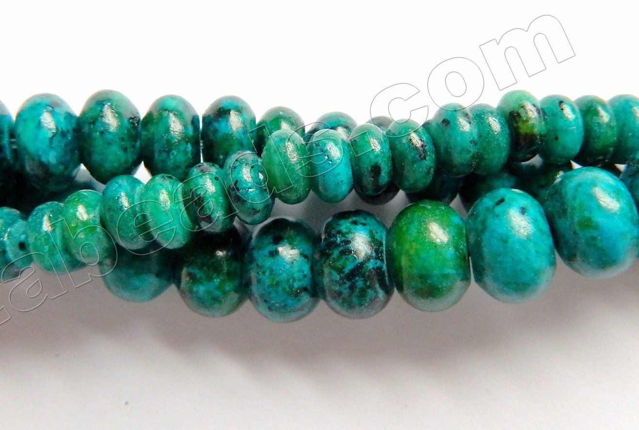 Azurite Malachite Turquoise  -  Smooth Rondel  15"
