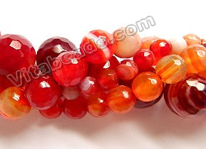 Red Sardonix Agate  -  Faceted Round  14"