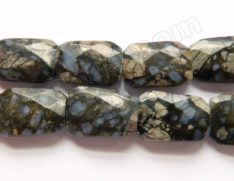 Dark Grey Blue Opal Natural A  -  Faceted Ladders  16"