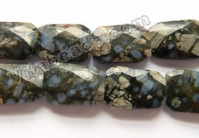 Dark Grey Blue Opal Natural A  -  Faceted Ladder Slab 16"