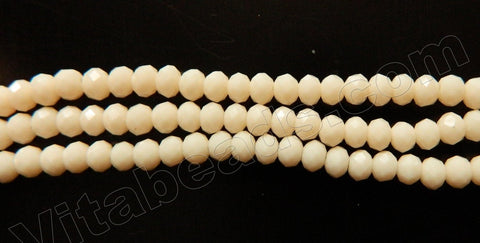 Light Peach Quartz  -  Faceted Rondel  16"