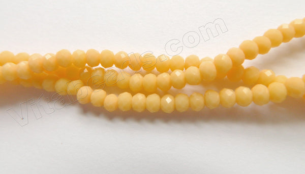 Cream Yellow Quartz  -  Faceted Rondel  16"     4 x 3 mm