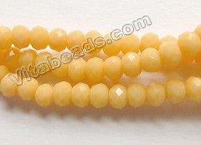 Cream Yellow Quartz  -  Faceted Rondel  16"     4 x 3 mm