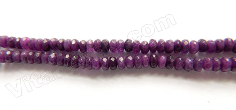 Dark Purple Mashan Jade  -  Small Faceted Rondel  15"     4 mm