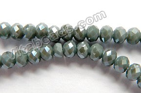 Coated Dark Grey Quartz  -  Faceted Rondel  20"       4 x 3 mm