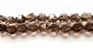 Smoky Topaz Natural AAA  -  Diamond Cut Faceted Round  16"